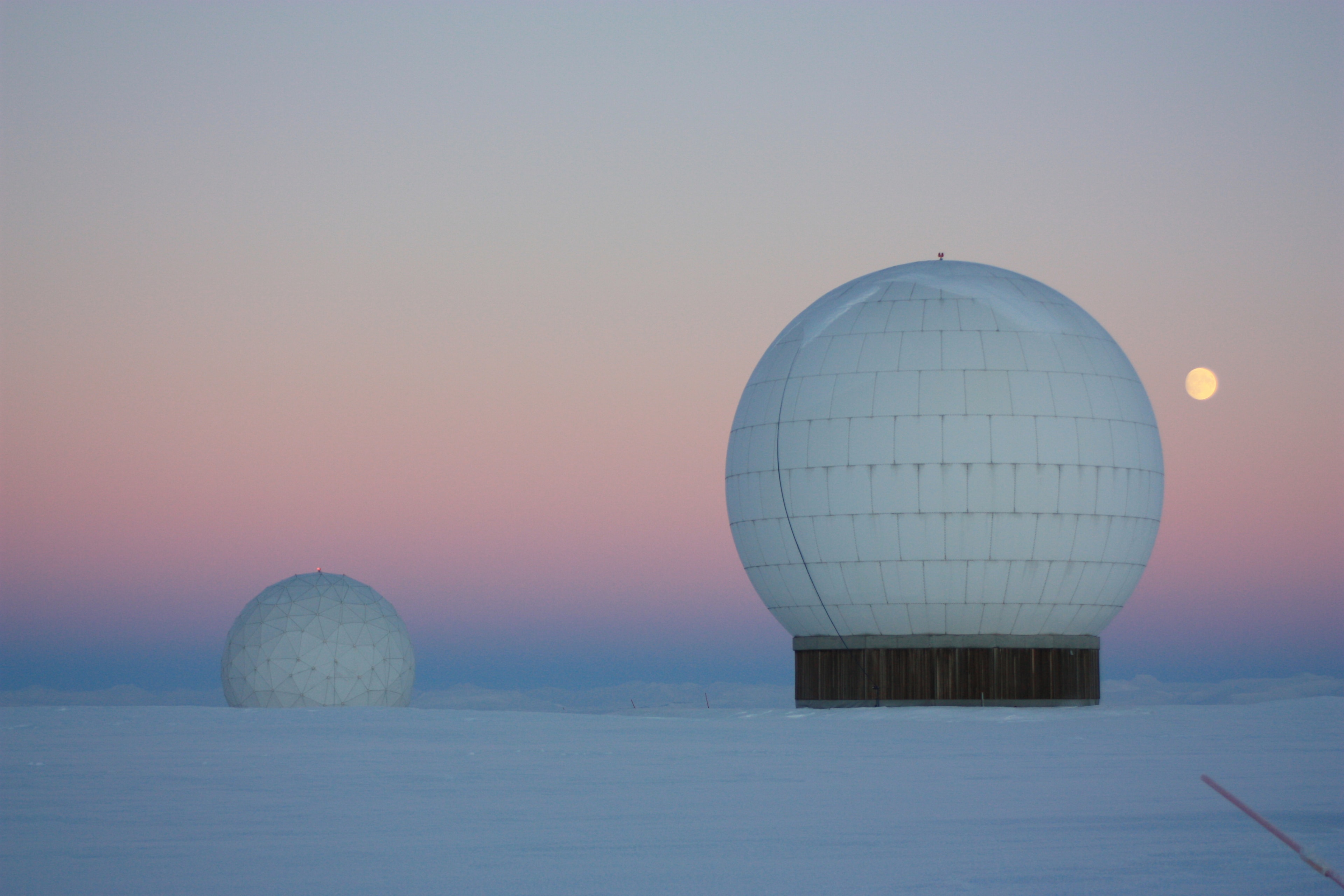 KSAT ground station with Northern Lights